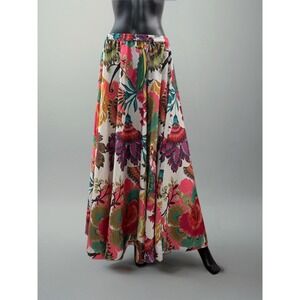 Rachel Zoe Floral Maxi Skirt L Elastic Waist Boho Resort Summer